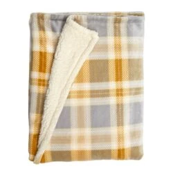 Check Sherpa Throw, 130cm X 180cm -Bedding Store 1000117650 alt02