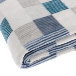 Super Soft Mini Squares Blue Throw -Bedding Store 1000152688 alt03