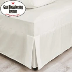 Non Iron Plain Dye Ivory Fitted Valance Sheet -Bedding Store 30145705
