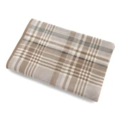 Super Soft Plaid Check Natural Throw -Bedding Store 30410642 alt02