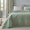 Evesham Green Quilted Velvet Bedspread -Bedding Store 30690426