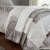 Catherine Lansfield Natural Lattice Cut Velvet Bedspread 2 Catherine Lansfield Natural Lattice Cut Velvet Bedspread -Bedding Store 30705243