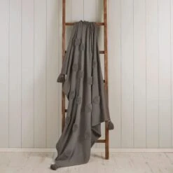 Grey Polka Tufted Throw