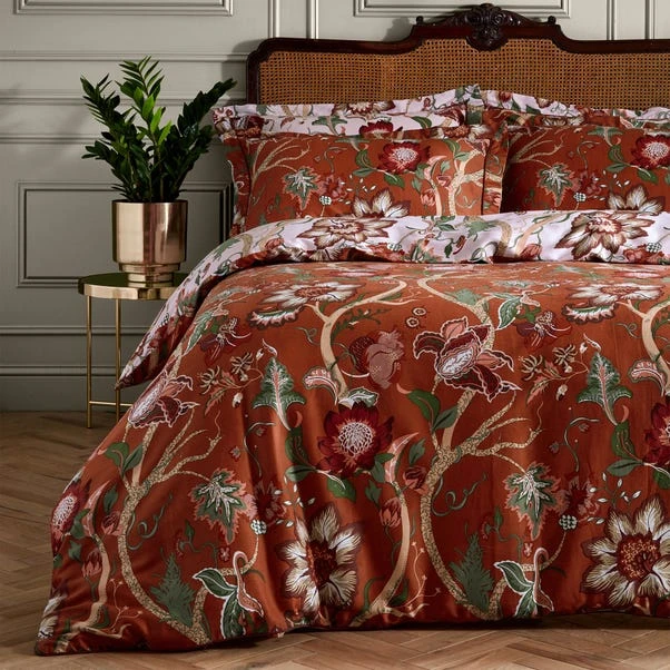 Paoletti Botanist Rust 100% Cotton Reversible Duvet Cover And Pillowcase Set 6 Paoletti Botanist Rust 100% Cotton Reversible Duvet Cover And Pillowcase Set - Image 4
