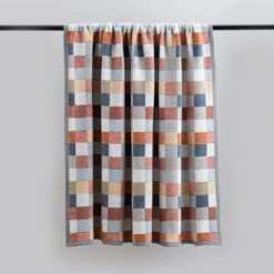 Super Soft Mini Squares Orange Throw -Bedding Store 30753840 alt01