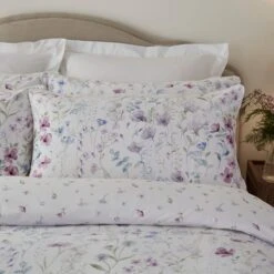 Dorma Wildflower Mauve Cotton Duvet Cover And Pillowcase Set -Bedding Store 30799103 alt03