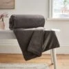 Lenon Faux Fur Throw, Grey 130cm X 170cm -Bedding Store 30825796