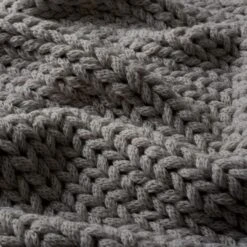 Chunky Knit Recycled Throw 130cm X 170cm -Bedding Store 30826706 alt03