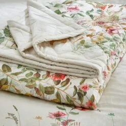 Dorma Rambling Rose Cream Cotton Bedspread -Bedding Store 30827774 alt03