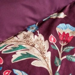 Delilah Purple Floral Fruit Tree Luxury Velvet Duvet Cover & Pillowcase Set -Bedding Store 30854860 alt03