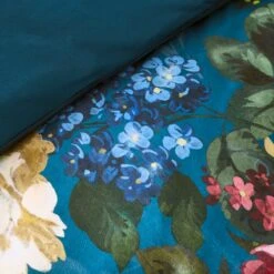 Arabella Blue Floral Luxury Velvet Duvet Cover & Pillowcase Set -Bedding Store 30854981 alt04