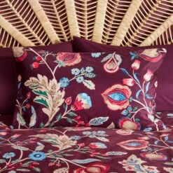 Delilah Purple Floral Fruit Tree Luxury Velvet Duvet Cover & Pillowcase Set -Bedding Store 30854986 alt01