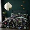 Wylder Midnight Bee Velvet Duvet Cover & Pillowcase Set, Black -Bedding Store 30856113