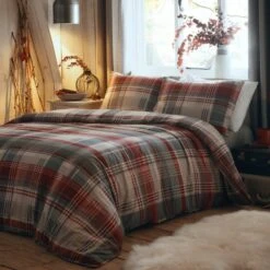 Dreams And Drapes Lodge Connolly Check Duvet Cover And Pillowcase Set -Bedding Store 30858094