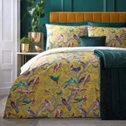 Laurence Llewelyn-Bowen Birdity 200 Thread Count Cotton Duvet Cover And Pillowcase Set -Bedding Store 30858369