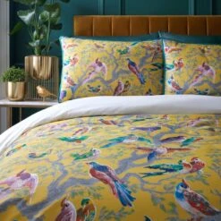 Laurence Llewelyn-Bowen Birdity 200 Thread Count Cotton Duvet Cover And Pillowcase Set -Bedding Store 30858369 alt01