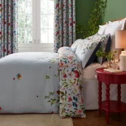 Dorma Modern Romance Vintage Blue 100% Cotton Duvet Cover & Pillowcase Set -Bedding Store 30862302 alt03