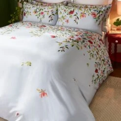 Dorma Modern Romance Vintage Blue 100% Cotton Duvet Cover & Pillowcase Set -Bedding Store 30862304 alt04