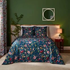 Dorma Modern Romance Vintage Blue 100% Cotton Bedspread -Bedding Store 30862309