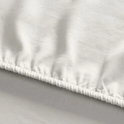Super Soft Ivory Recycled Polyester Fitted Sheet -Bedding Store 30862866 alt01