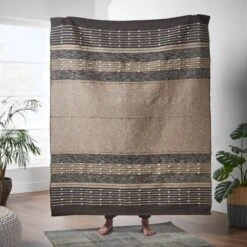 Luxe Brown Woven Throw