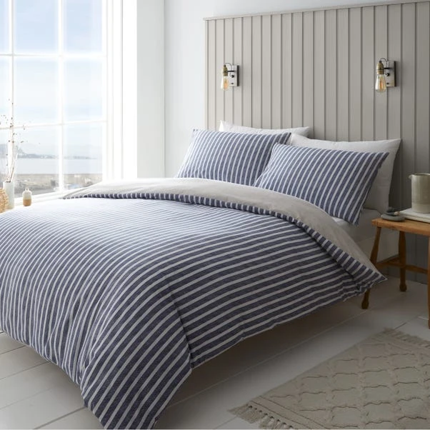Catherine Lansfield Textured Banded Stripe Reversible Duvet Cover & Pillowcase Set 21 Catherine Lansfield Textured Banded Stripe Reversible Duvet Cover & Pillowcase Set - Image 19
