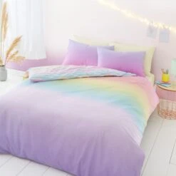 Rainbow Ombre Duvet Cover And Pillowcase Set