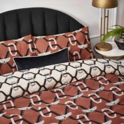 Furn. Avalon Duvet Cover And Pillowcase Set Brick 8 Furn. Avalon Duvet Cover And Pillowcase Set Brick -Bedding Store 30876779 alt02