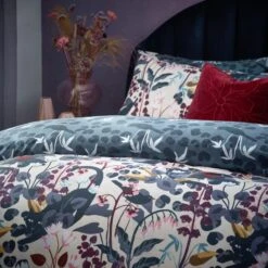 Furn. Midnight Panther Duvet Cover And Pillowcase Set Dusky Blue -Bedding Store 30876813 alt02