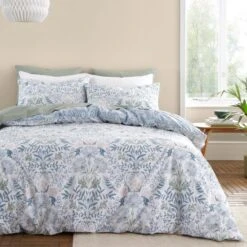 Bianca Hedgerow Hopper 200 Thread Count Cotton Blue Duvet Cover And Pillowcase Set -Bedding Store 30892619