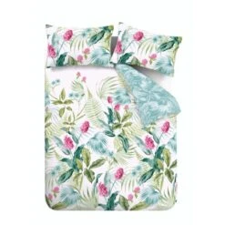 Catherine Lansfield Aruba Tropical Floral Green Duvet Cover And Pillowcase Set -Bedding Store 30892657 alt04