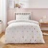 Embroidered Hearts Single Duvet Cover And Pillowcase Set