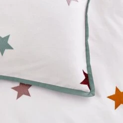 Embroidered Stars Single Duvet Cover And Pillowcase Set -Bedding Store 30898238 alt04
