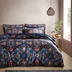 Soukara Dream Navy Duvet Cover And Pillowcase Set -Bedding Store 30901635