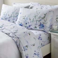 Nola Leaf Green Polycotton Flat Sheet -Bedding Store 30904212