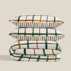 Woodland Check Fleece Duvet Cover And Pillowcase Set 16 Woodland Check Fleece Duvet Cover And Pillowcase Set -Bedding Store 30905187 alt06