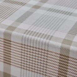 Grey Natural Check Brushed Cotton Fitted Sheet -Bedding Store 30907905 alt04