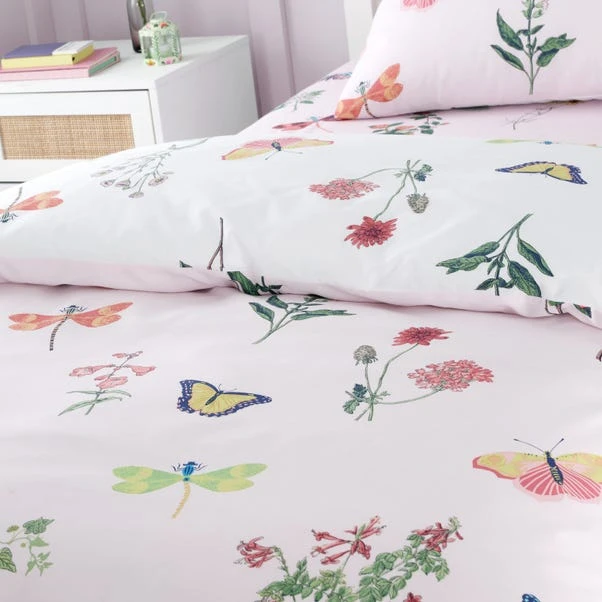 RHS Butterfly Garden Pink Reversible Duvet Cover And Pillowcase Set 12 RHS Butterfly Garden Pink Reversible Duvet Cover And Pillowcase Set - Image 10