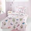 RHS Butterfly Garden Pink Reversible Duvet Cover And Pillowcase Set -Bedding Store 30913743