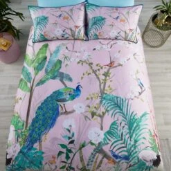 Soiree Peacock Jungle 200 Thread Count Cotton Duvet Cover And Pillowcase Set -Bedding Store 30916018 alt06