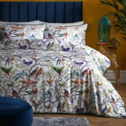 Laurence Llewelyn-Bowen Birdity 200 Thread Count Cotton Duvet Cover And Pillowcase Set -Bedding Store 30916142
