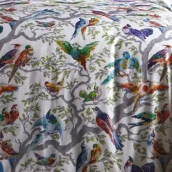 Laurence Llewelyn-Bowen Birdity 200 Thread Count Cotton Duvet Cover And Pillowcase Set -Bedding Store 30916391 alt04