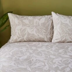 Sketched Leaf 144 Thread Count Reversible Cotton Duvet Cover & Pillowcase Set -Bedding Store 30929334 alt01