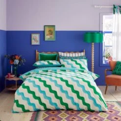Sophie Robinson Hazy Wave 100% Cotton Duvet Cover & Pillowcase Set