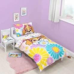 Paw Patrol Flowers Toddler Duvet Cover And Pillowcase Set