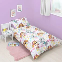 Paw Patrol Flowers Toddler Duvet Cover And Pillowcase Set -Bedding Store 30931102 alt02