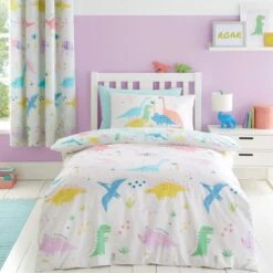 Catherine Lansfield Dinosaur Friends Duvet Cover And Pillowcase Set -Bedding Store 30931785