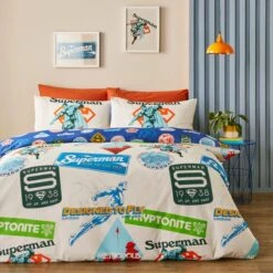 Superman Reversible Duvet Cover And Pillowcase Set 32 Superman Reversible Duvet Cover And Pillowcase Set -Bedding Store 30937724