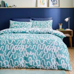 Aqua Doodle Reversible Duvet Cover And Pillowcase Set 25 Aqua Doodle Reversible Duvet Cover And Pillowcase Set -Bedding Store 30937763 alt02