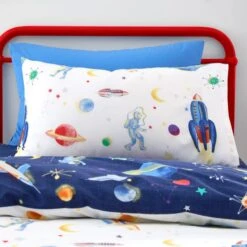 Space 100% Cotton Reversible Duvet Cover And Pillowcase Set 22 Space 100% Cotton Reversible Duvet Cover And Pillowcase Set -Bedding Store 30945423 alt03